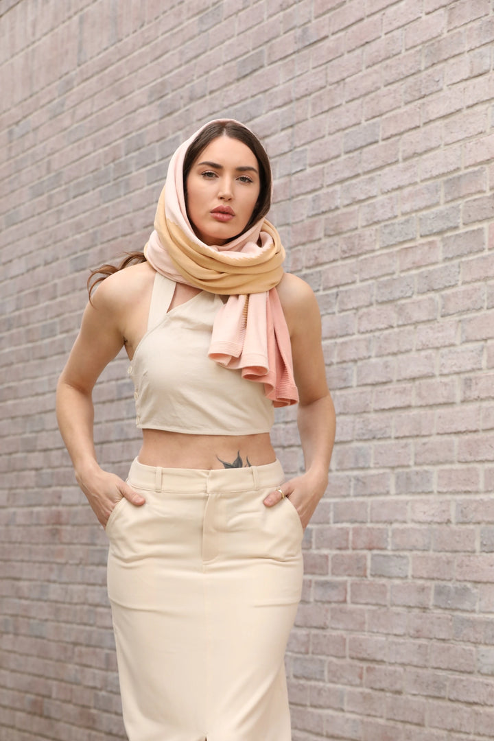 Soft cotton travel wrap from Meraki Unlimited, lightweight and perfect for stylish comfort on every journey.