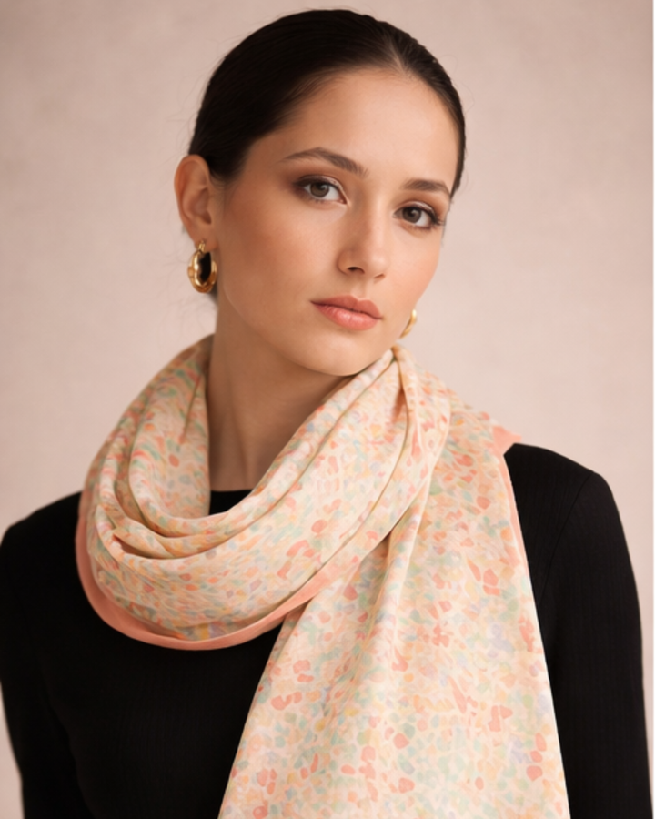 FLOWER BED | Merino Wool Silk Blend Shawl