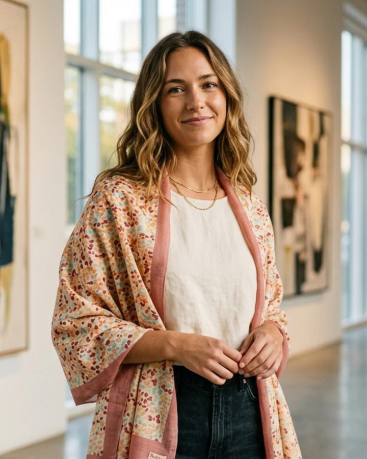 FLOWER BED | Merino Wool Silk Blend Shawl