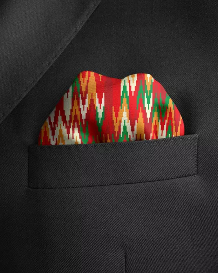 CANDY CANE SWIRL | Men's Silk Pocket Square
