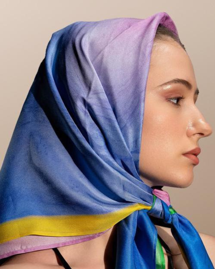 WOODCUT BABUSHKA | Pure Silk Scarf