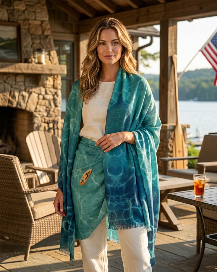 SEA HEAVENS | Merino Wool Silk Blend Shawl