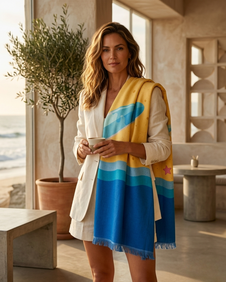ISLAND ESCAPE | Merino Wool Silk Blend Shawl