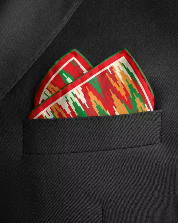 CANDY CANE SWIRL | Men's Silk Pocket Square