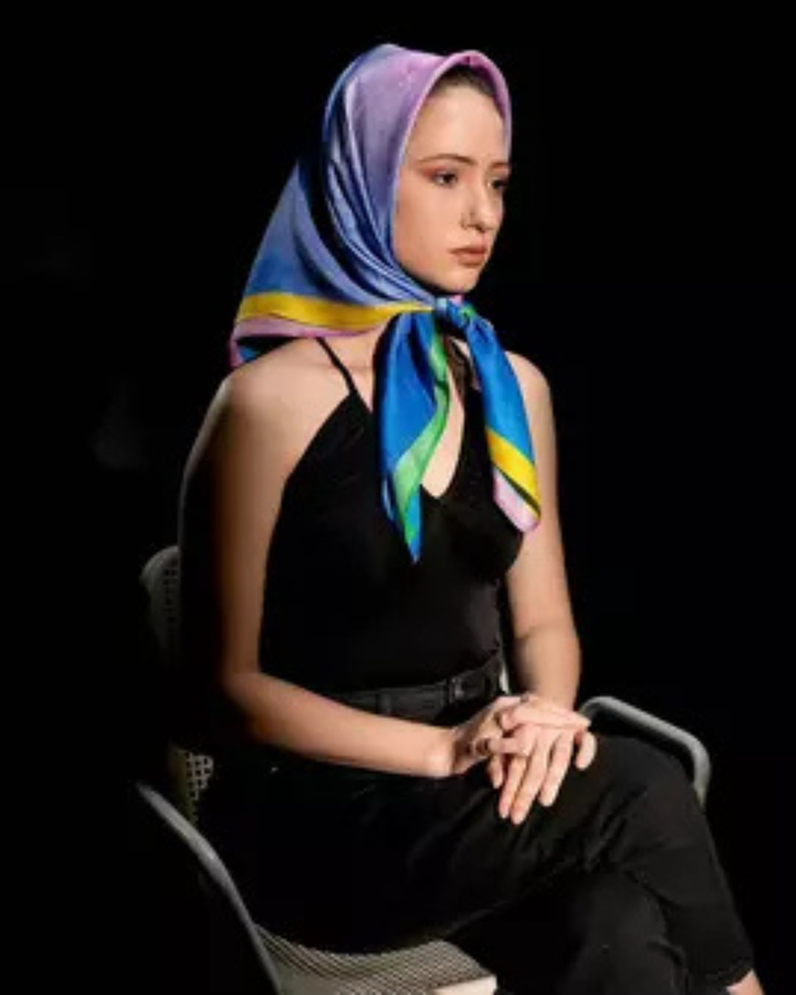 WOODCUT BABUSHKA | Pure Silk Scarf