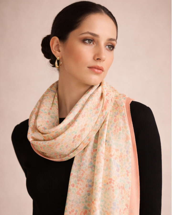 FLOWER BED | Merino Wool Silk Blend Shawl