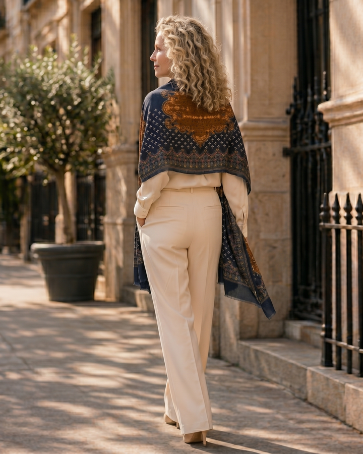 SPICED LIGHT BLACK | Merino Wool Silk Blend Shawl