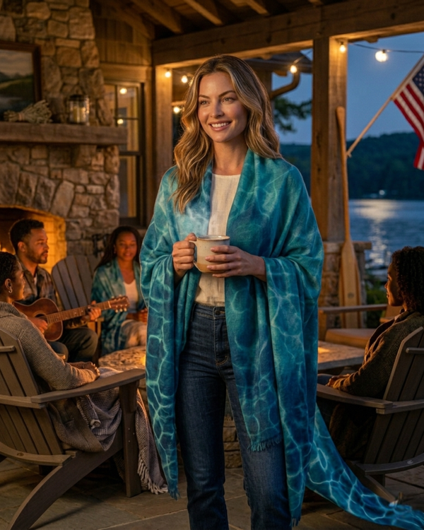SEA HEAVENS | Merino Wool Silk Blend Shawl