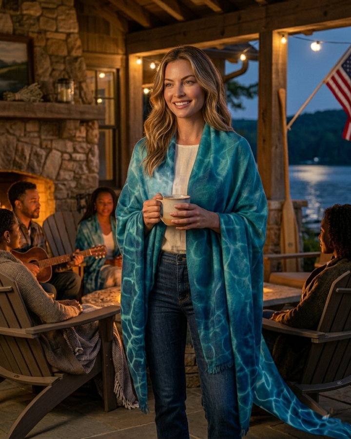 SEA HEAVENS | Merino Wool Silk Blend Shawl