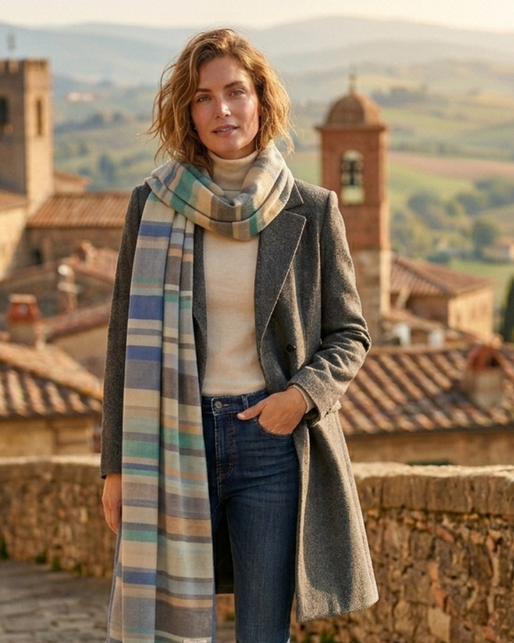 TARAK | Merino Wool Silk Blend Shawl