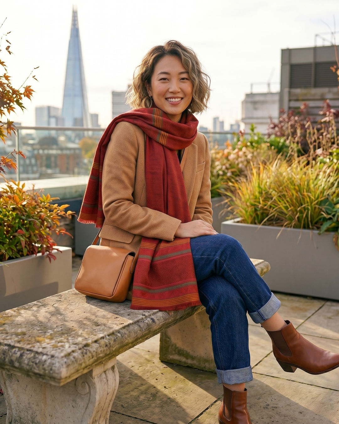 IMPERIAL RED | Merino Wool Silk Blend Shawl
