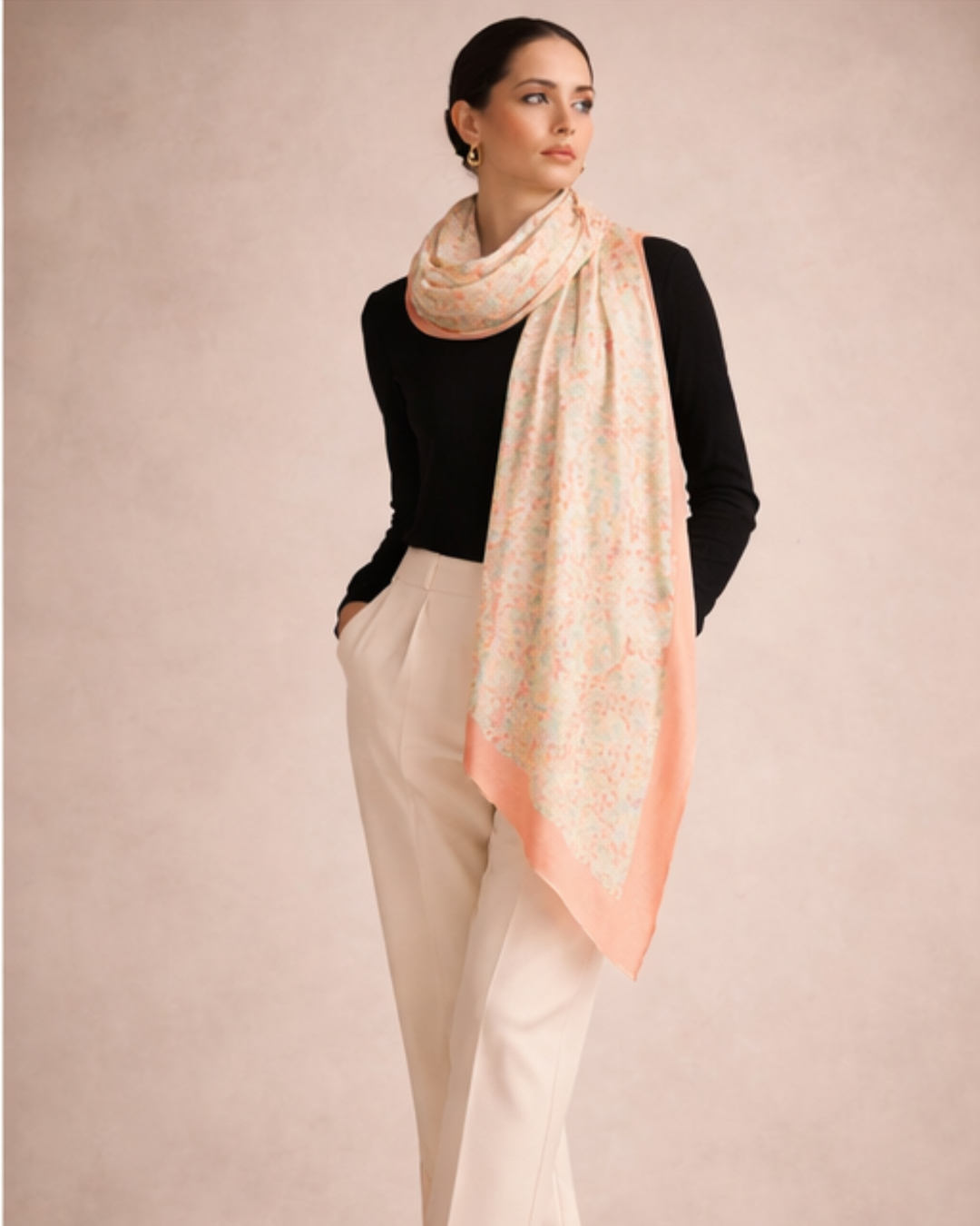 FLOWER BED | Merino Wool Silk Blend Shawl