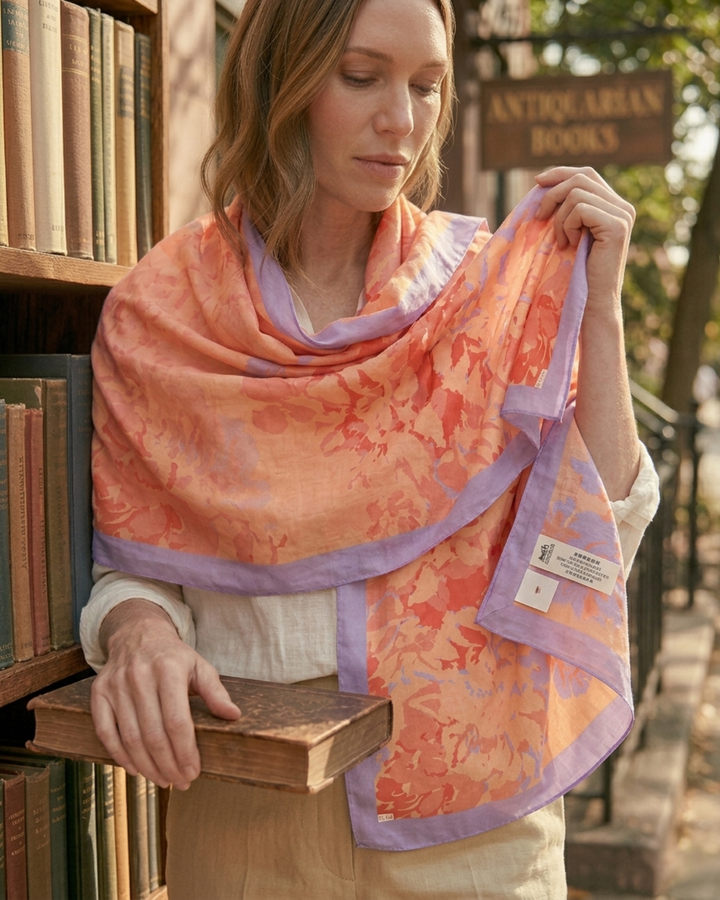 FREEZE DRY BLOSSOM | Merino Wool Silk Blend Shawl
