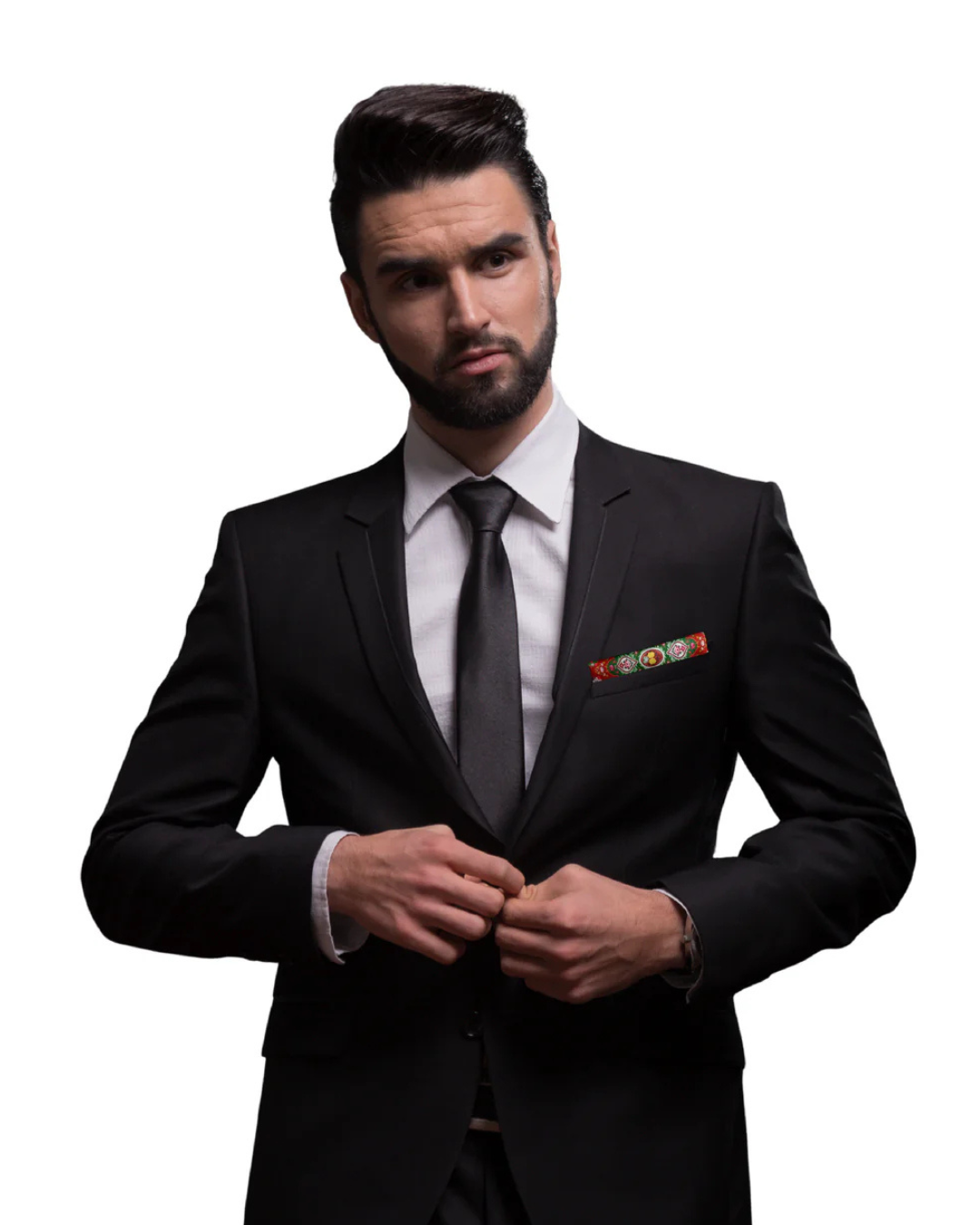 SANTA SHOT | Men's Silk Pocket Square