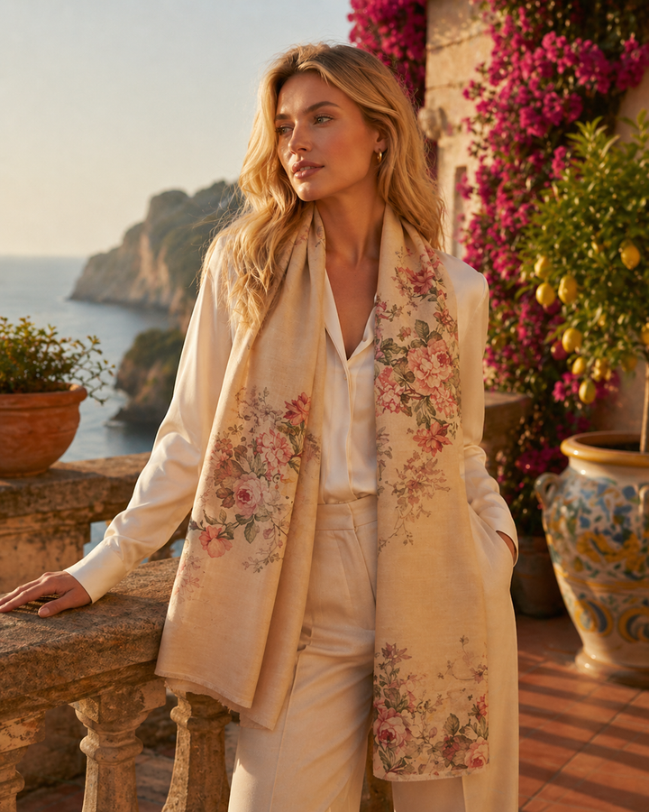 ROSE GOLD | Merino Wool Silk Blend Shawl