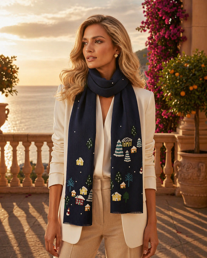 LET IT SNOW | Premium Embroidered Shawl